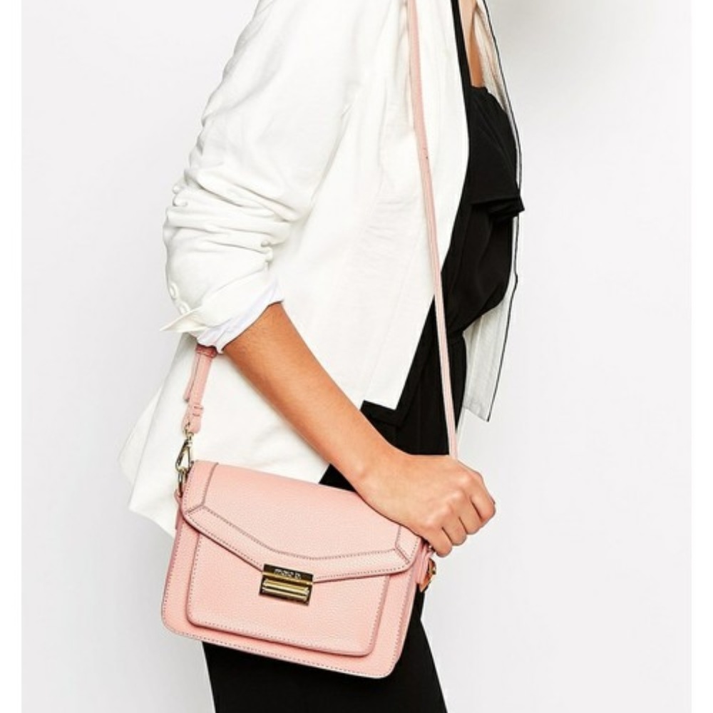 Candy Pink Crossbody Bag with Gold Hardware
